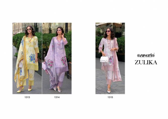 Zulika By Zaveri Cotton Printed Embroidery Online Readymade Suits Wholesale